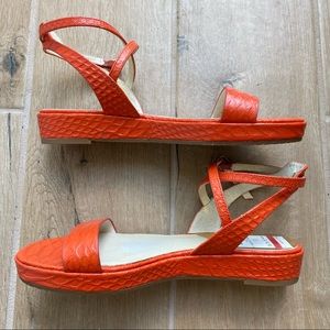 Michael Kors red/orange strappy sandal. Size 6